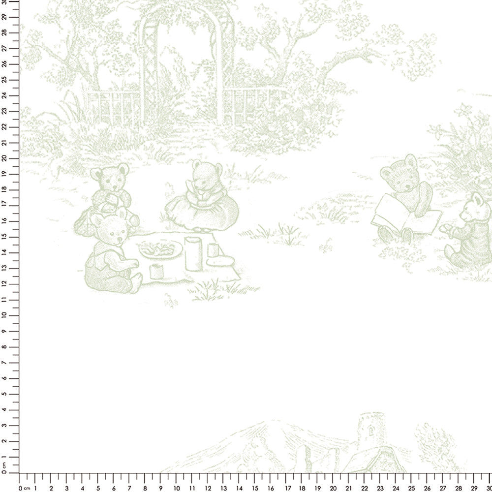 Papel Toile De Urso Verde Floresta ( Faixa 3.40 H )