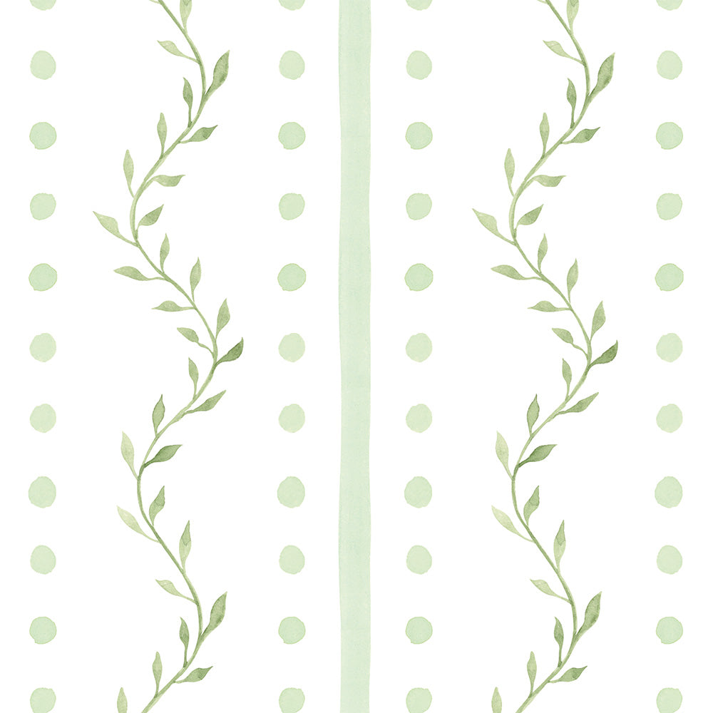 Papel Volutas Poá Verde Floresta  ( Faixa 3.40 H )