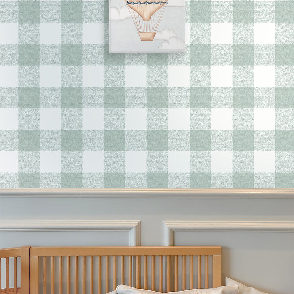 Papel Xadrez Sense Mini Verde Celadon ( Faixa 1.70 H )
