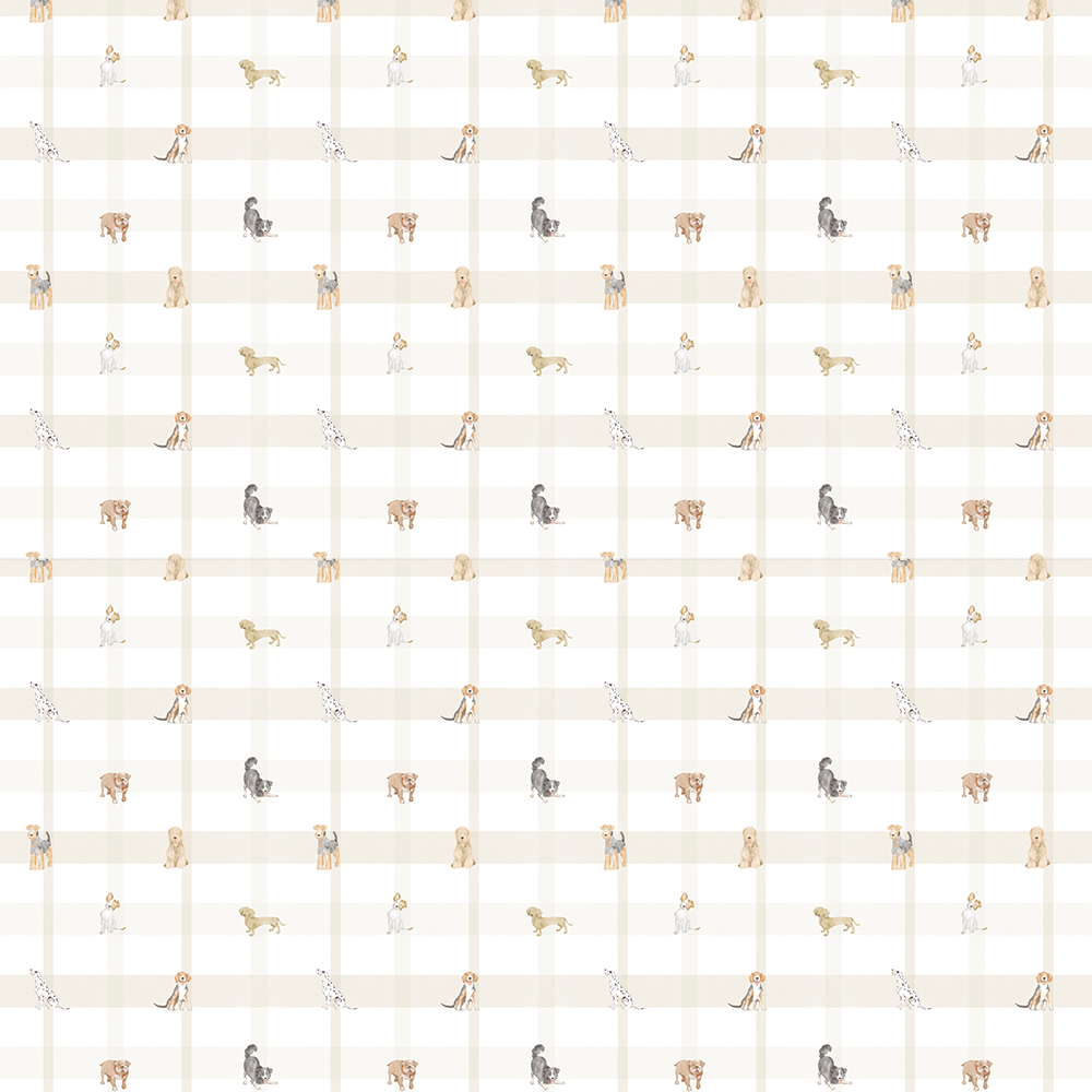 Papel Xadrez Dog Bege ( Faixa 2.80 H )