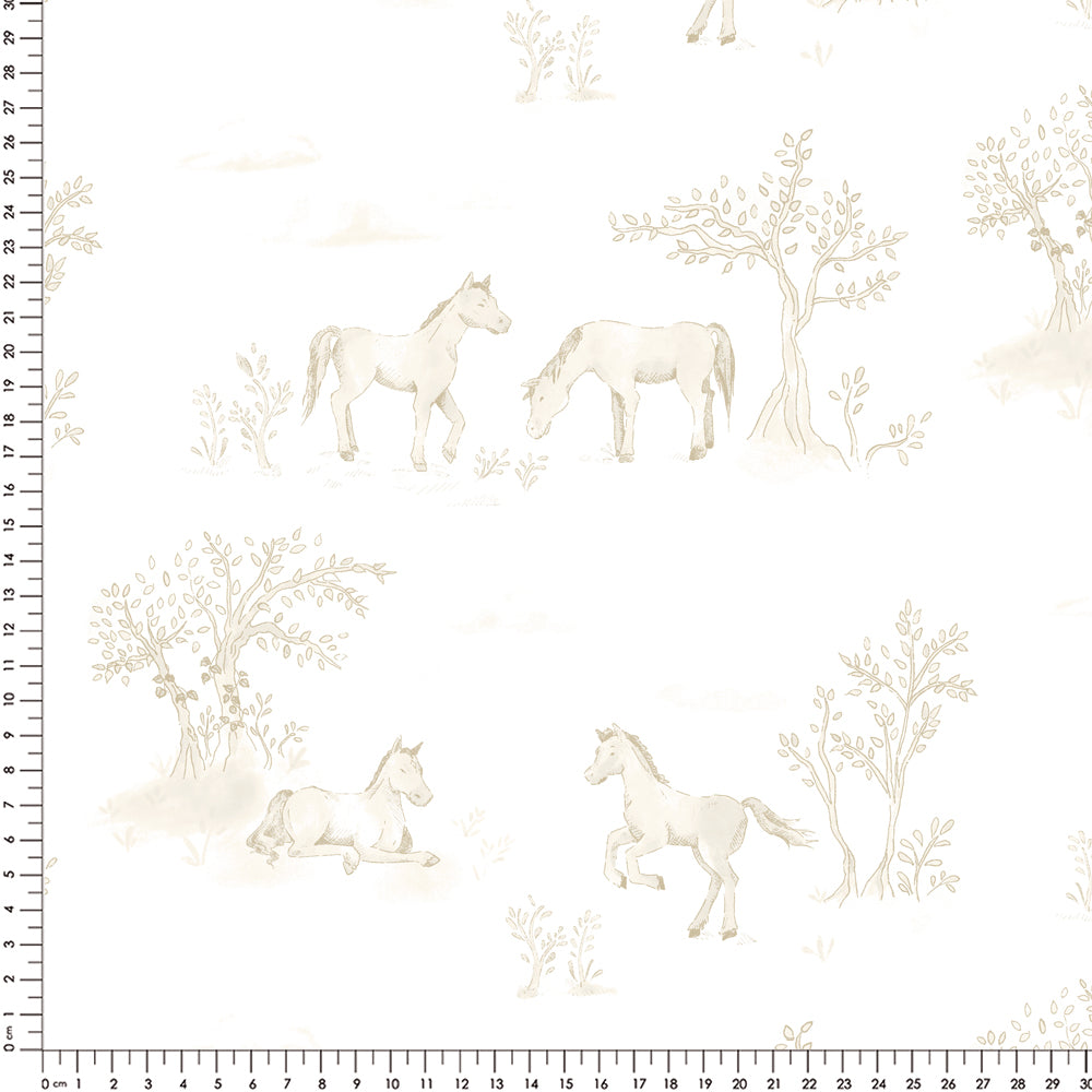 Papel Toile Cavalos Bege ( Faixa 1.70H )