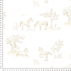 Papel Toile Cavalos Bege ( Faixa 3.40H )