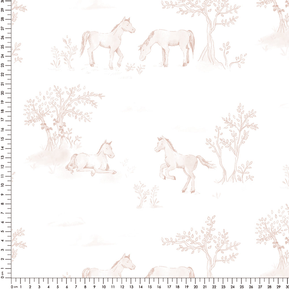 Papel Toile Cavalos Rosa ( 2.80H )