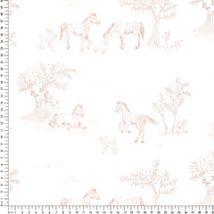 Papel Toile Cavalos Rosa ( Faixa 3.40H )