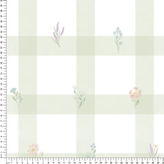 Papel Xadrez Floral Verde ( Faixa 2.80H )
