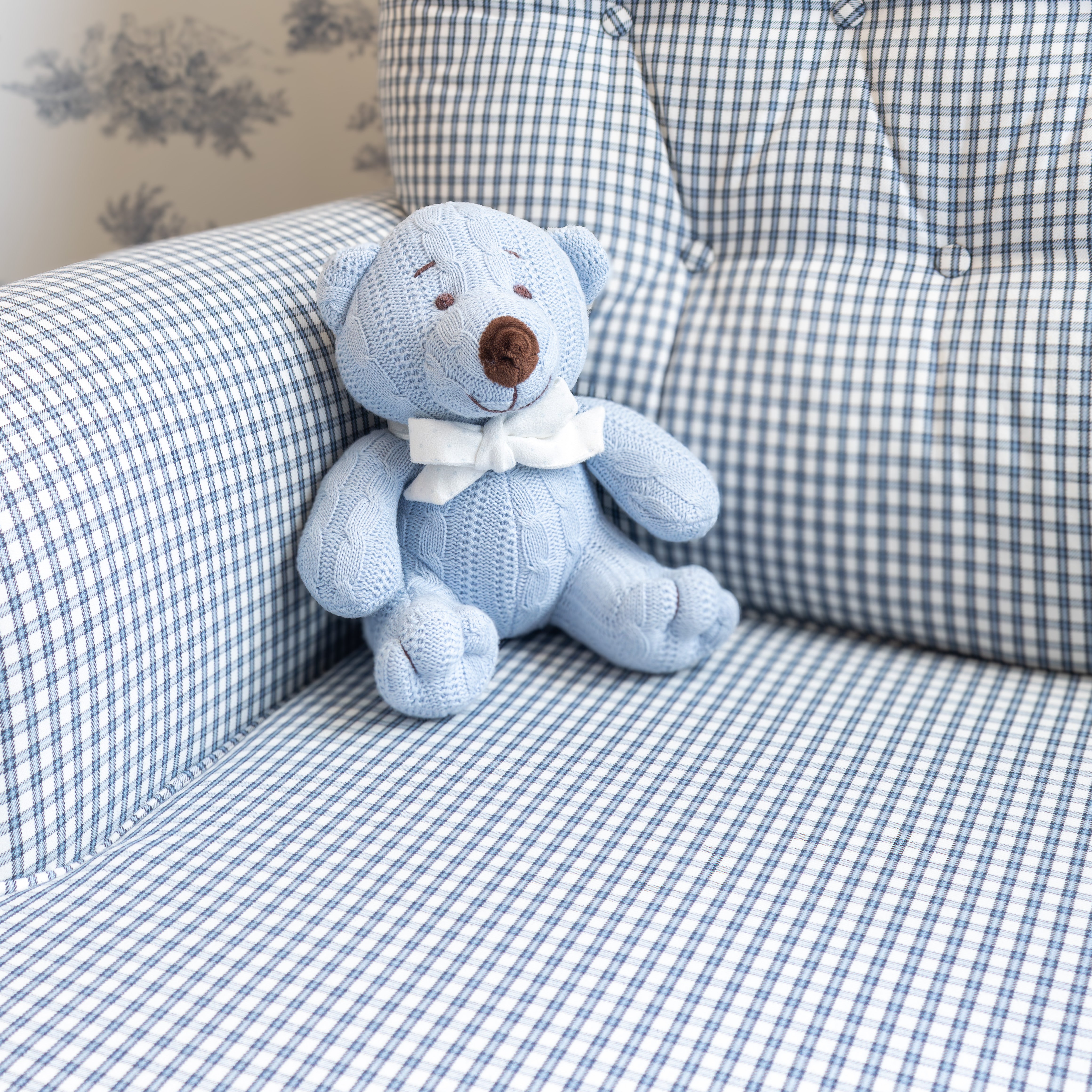 Urso De Tricot Azul