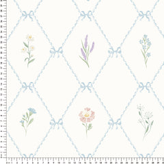 Papel Losango Flores Azul ( Faixa 1.70H )