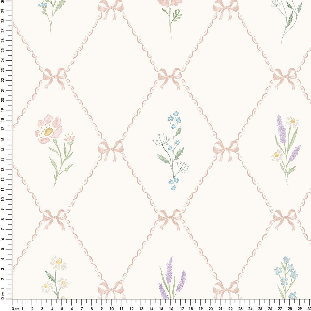 Papel Losango Flores Rosa ( Faixa 2.80H )