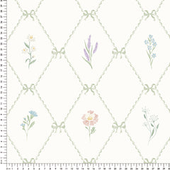 Papel Losango Flores Verde ( Faixa 1.70H )