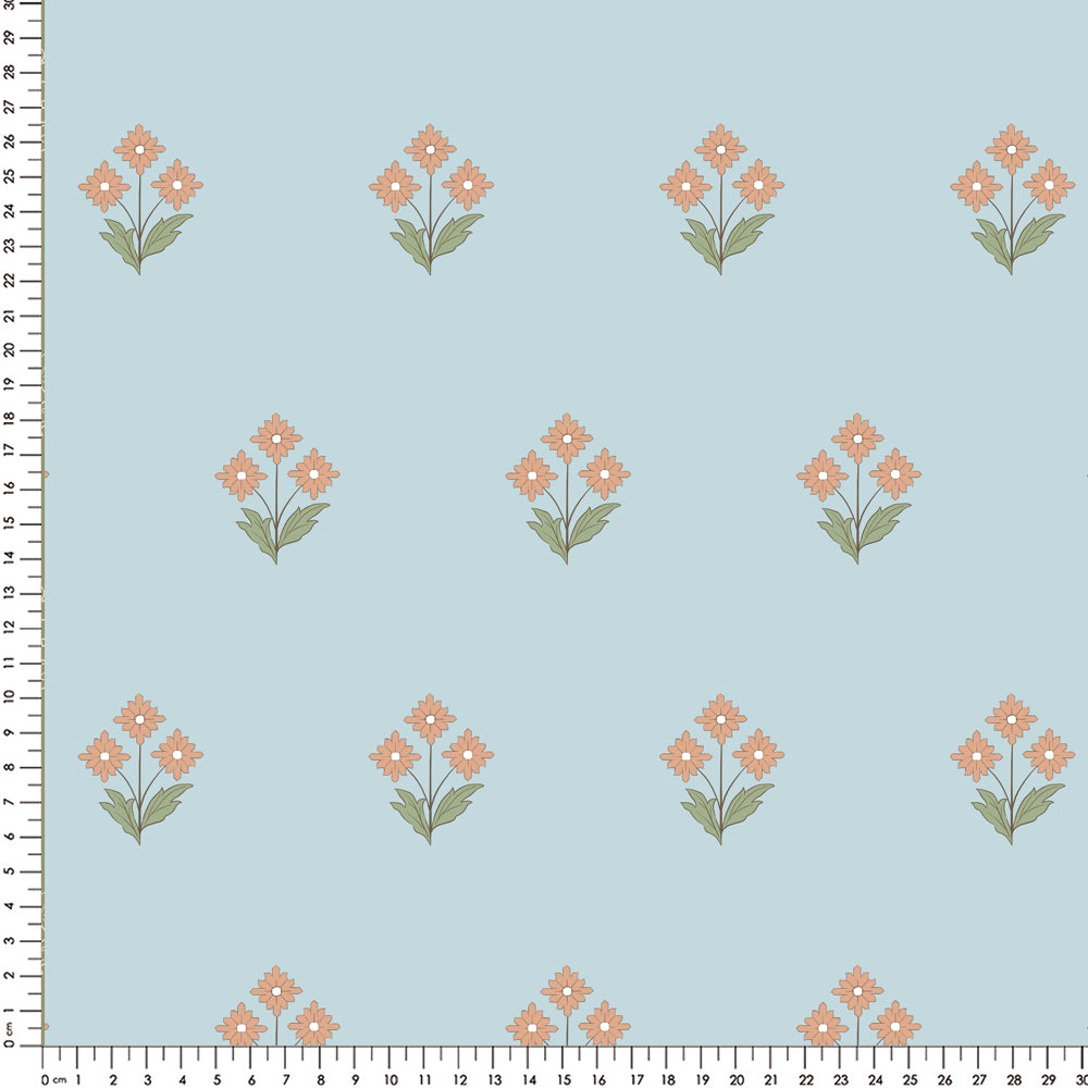 Papel Floral Azul  ( Faixa 1.70 H )