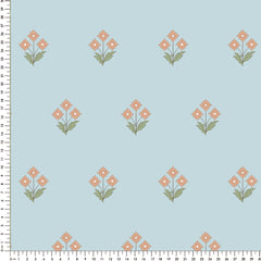 Papel Floral Azul  ( Faixa 1.70 H )